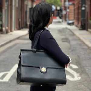 JEMMA EMMA TRAVELER 39 LEATHER WORK TRAVEL LAPTOP CARRYALL SATCHEL BAG